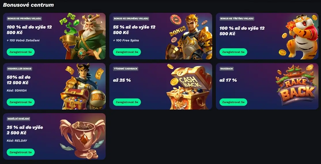 Bonusová stránka Betonred Casino